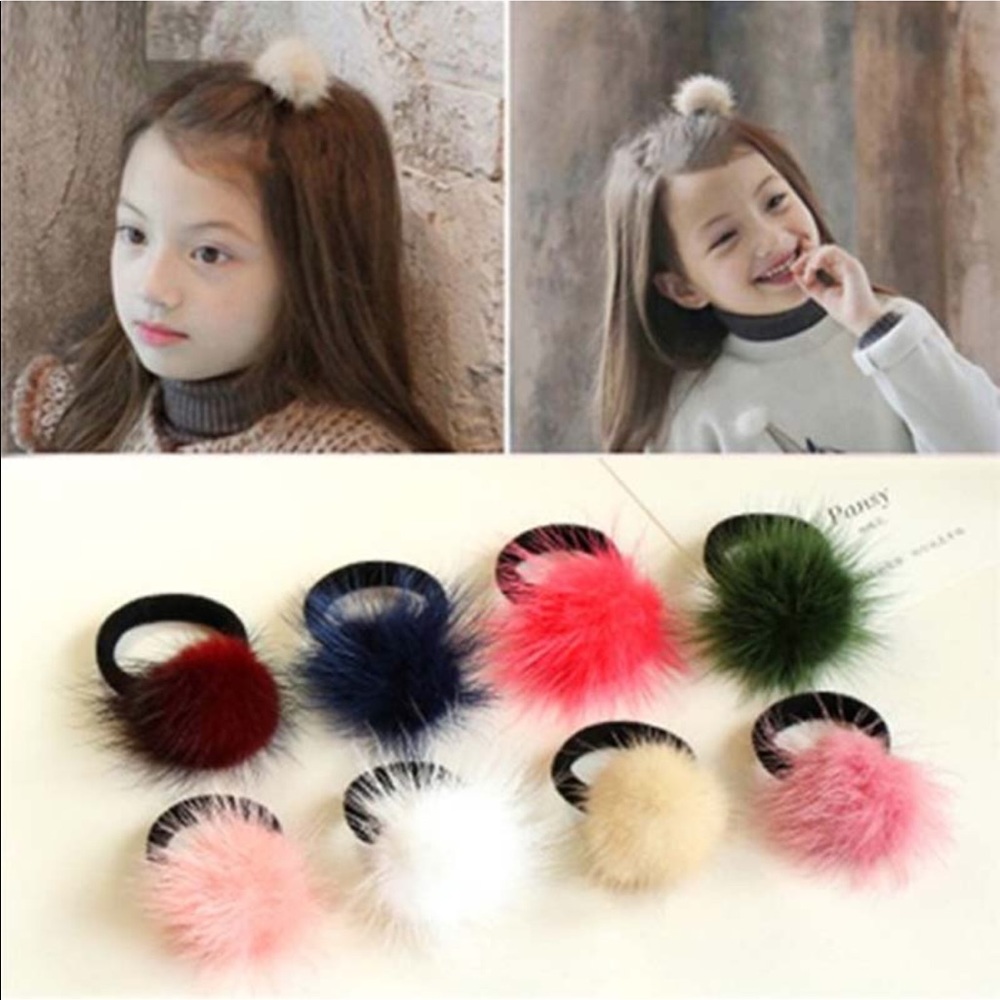 Natural mink fur hair accessories